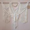 Makrama wisząca na ścianę LUNA kolor ecru