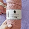 BOBBINY SZNUREK DO MAKRAMY 3mm SKRĘCANY RÓŻOWE ZŁOTO
