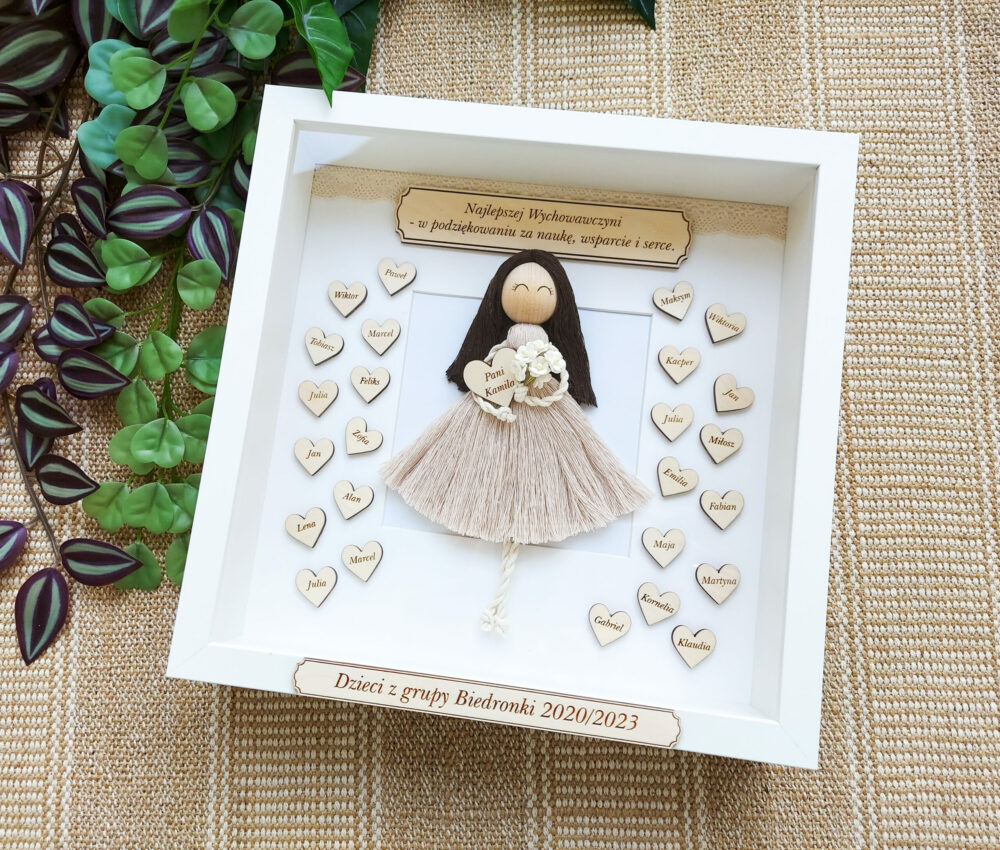 Prezent dla nauczyciela, upominek, ramka, gablotka