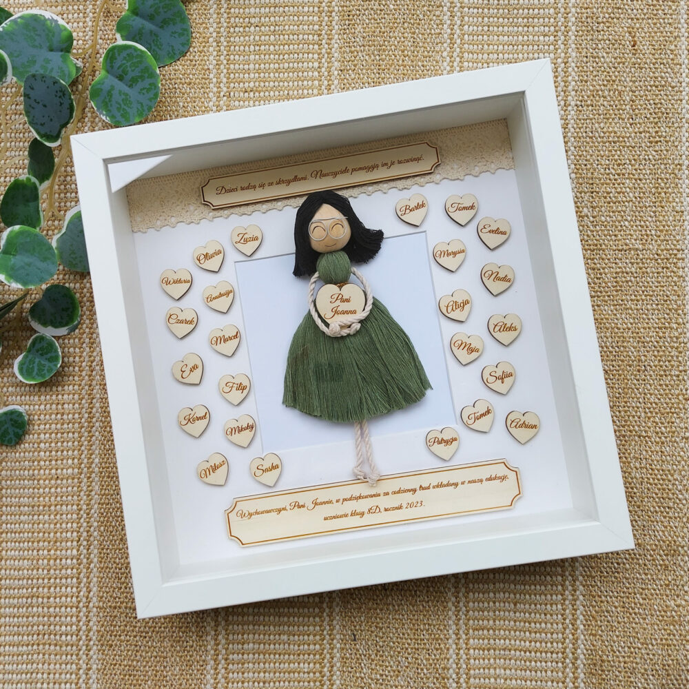 Prezent dla nauczyciela, upominek, ramka, gablotka
