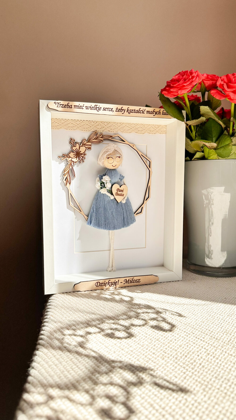 Prezent dla nauczyciela, upominek, ramka