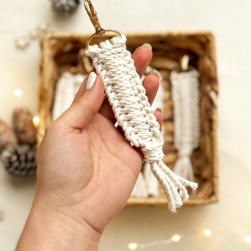 Brelok makramowy do kluczy zawieszka do torby