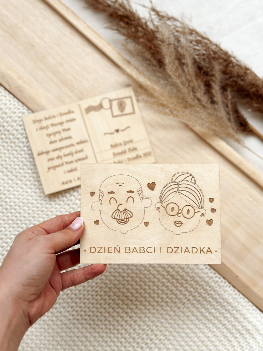Kartka Pamiątka na Dzień Babci i Dziadka z własną dedykacją dwustronna