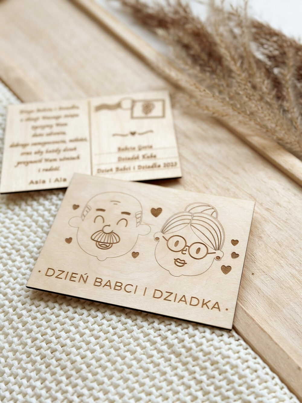 Kartka Pamiątka na Dzień Babci i Dziadka z własną dedykacją dwustronna