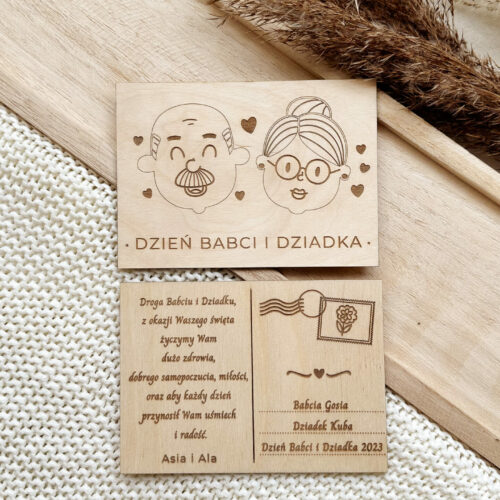 Kartka Pamiątka na Dzień Babci i Dziadka z własną dedykacją dwustronna