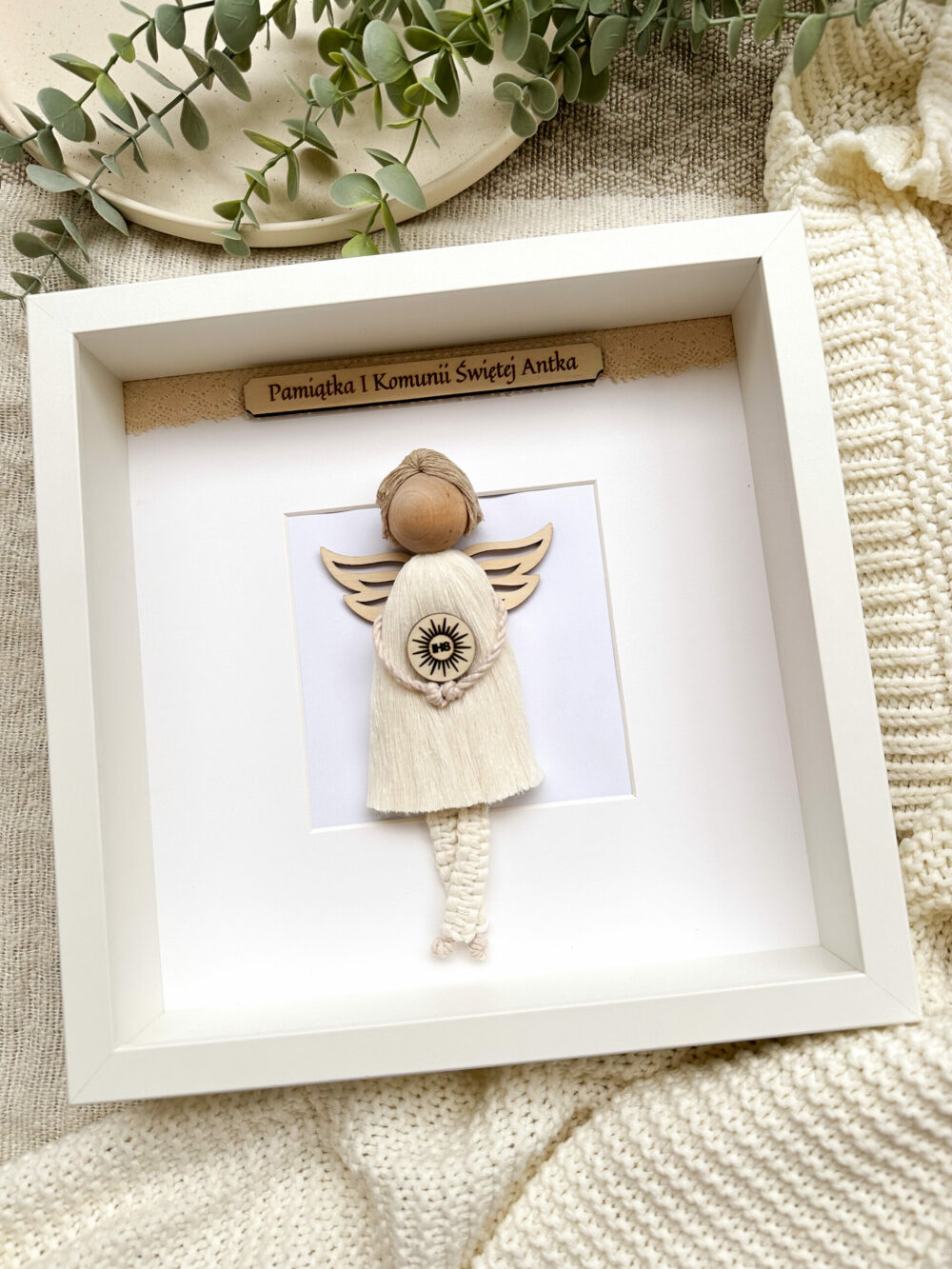 Gablotka z Aniołkiem I Komunia Święta / chłopiec alba