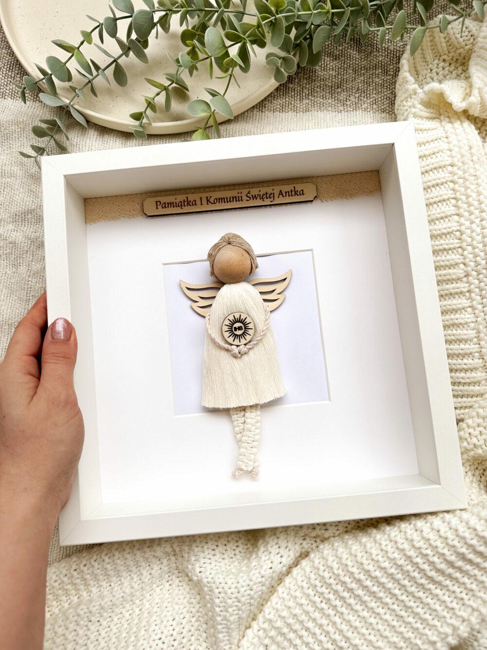 Gablotka z Aniołkiem I Komunia Święta / chłopiec alba