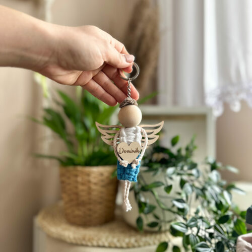 Brelok aniołek - podziękowanie dla gości I Komunia Święta / chłopiec
