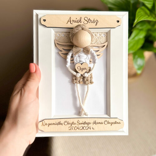 Ramka z Aniołkiem I Komunia Święta / chłopiec