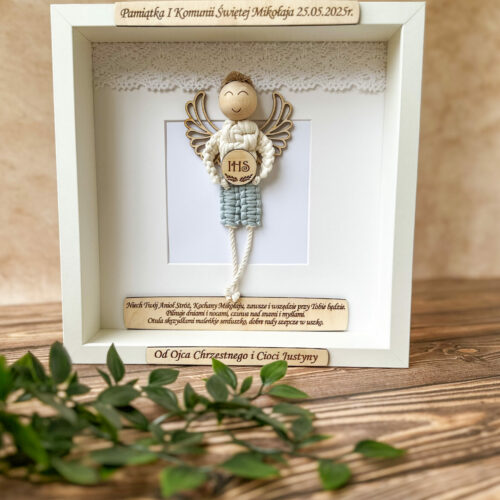 Gablotka z Aniołkiem I Komunia Święta / chłopiec spodenki