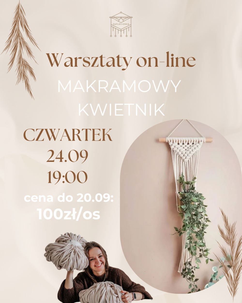 Warsztaty on-line Makramowy Kwietnik