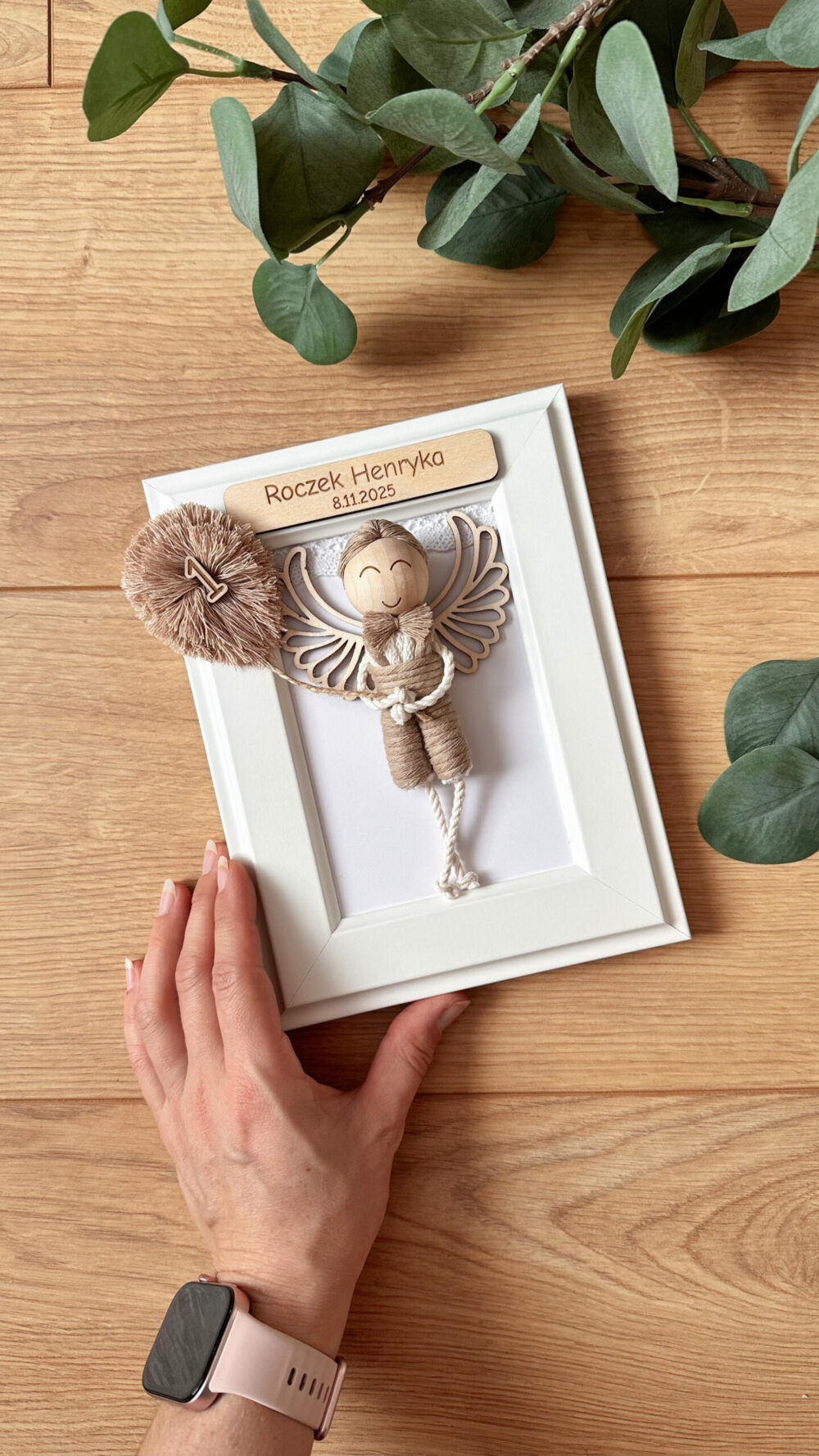 Ramka z Aniołkiem Roczek / chłopiec