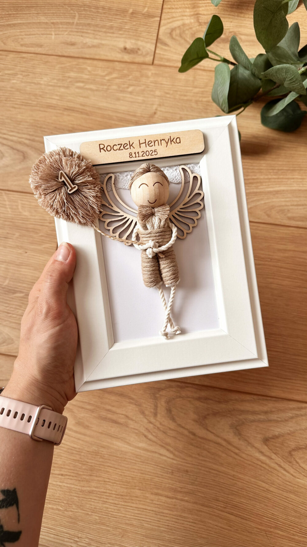 Ramka z Aniołkiem Roczek / chłopiec