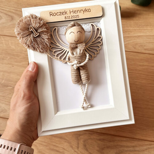 Ramka z Aniołkiem Roczek / chłopiec