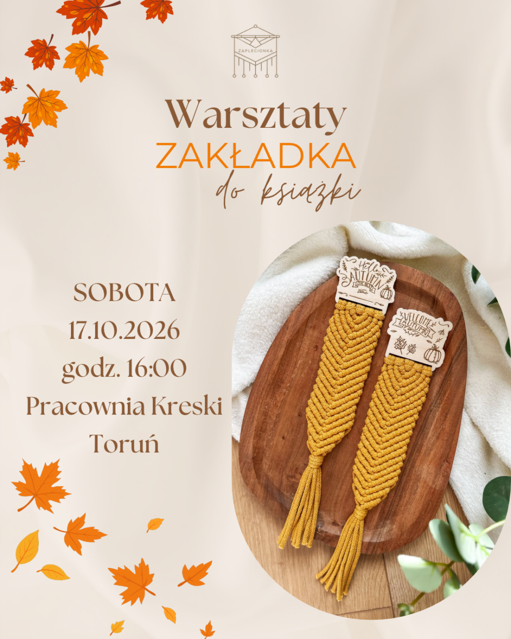 Warsztaty stacjonarne - makramowa zakładka do książki